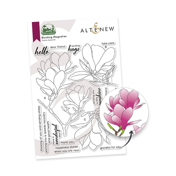 Altenew Build-A-Garden: Blushing Magnolias Stamp Set