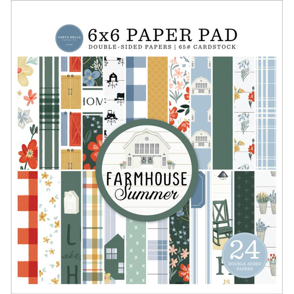 Carta Bella Double-Sided Paper Pad 6"X6" 24 pack - Farmhouse Summer*