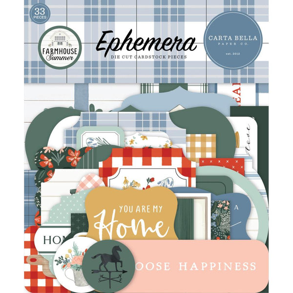 Carta Bella Cardstock Ephemera 33 pack - Icons, Farmhouse Summer*