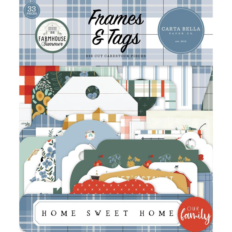 Carta Bella Cardstock Ephemera 33 pack - Frames & Tags, Farmhouse Summer*