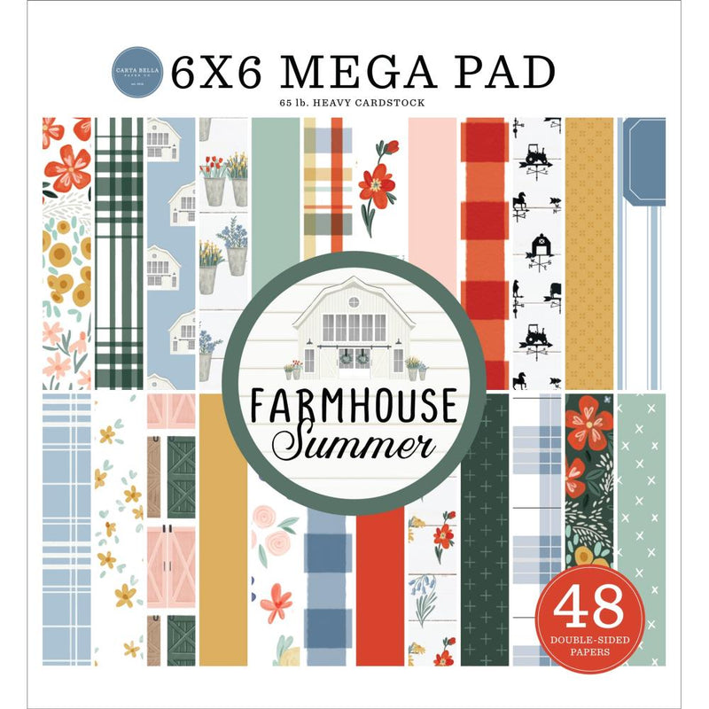 Carta Bella Double-Sided Mega Paper Pad 6"X6" 48 pack - Farmhouse Summer*