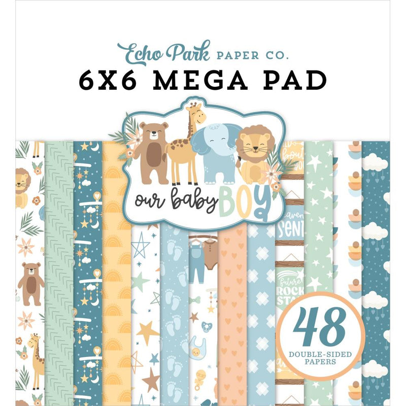 Echo Park double-sided mega paper pad 6"X6" 48/Pk - Our Baby Boy*