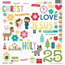 Bella Blvd Chipboard Stickers 12"x 12" - Icons, Let Us Adore Him*