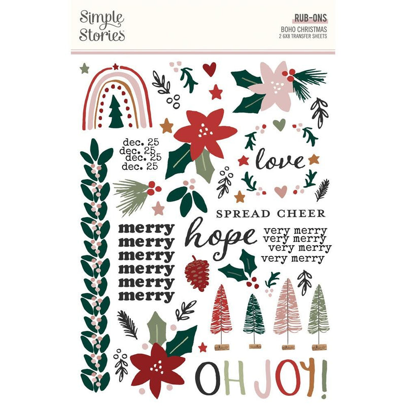 Simple Stories Boho Christmas Rub-Ons