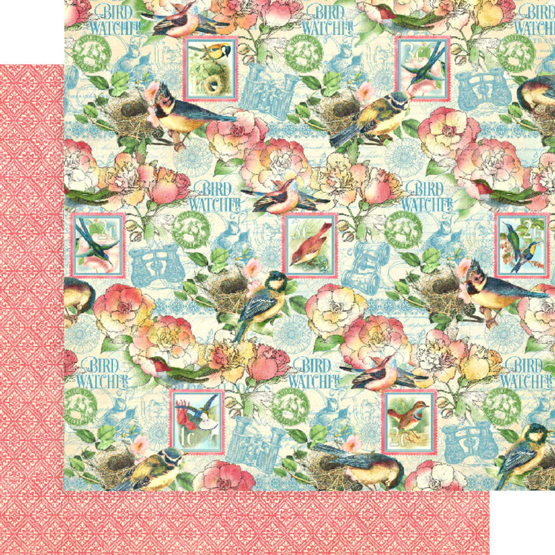 Graphic 45 Bird Watcher Double-Sided Cardstock 12in x 12in - Just Breathe