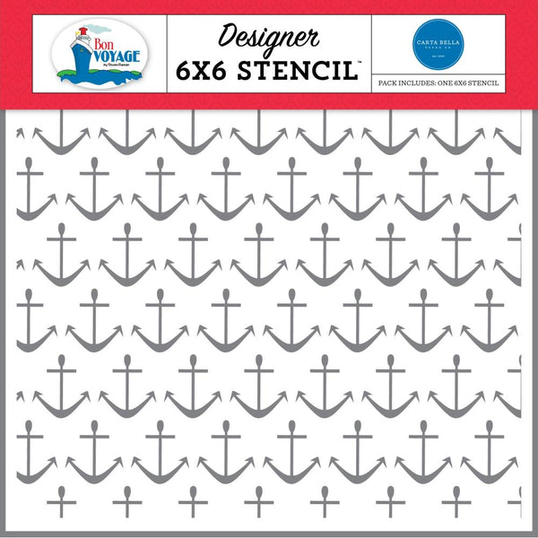 Carta Bella Stencil 6"x 6" Bon Voyage - Anchors*