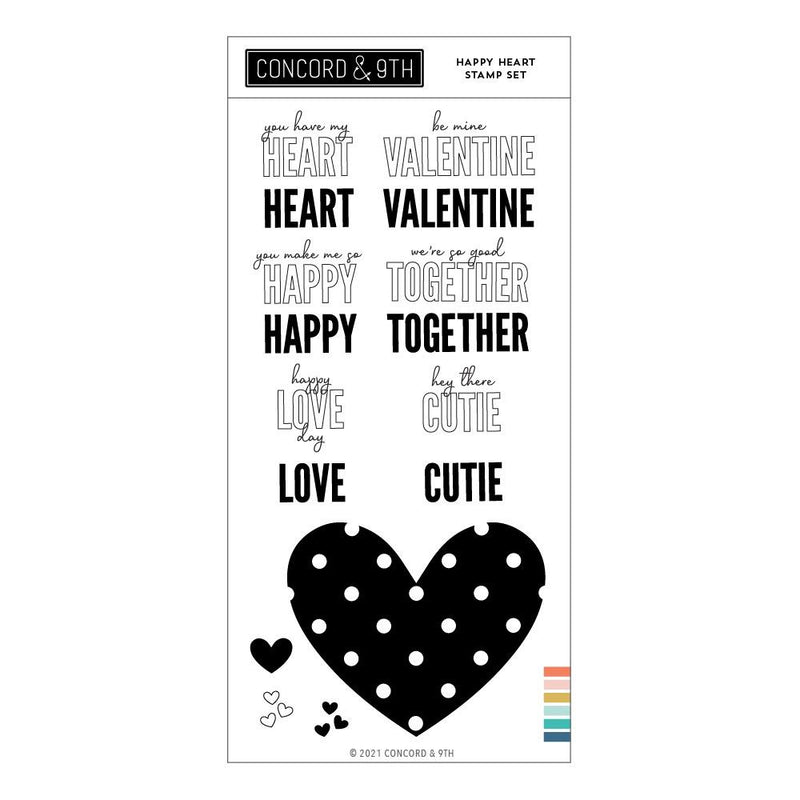 Concord & 9th Clear Stamps 4"X8" - Happy Heart*