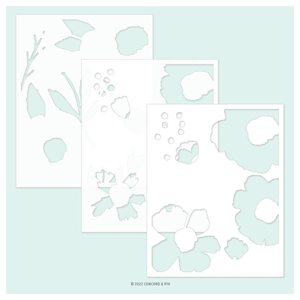 Concord & 9th Stencil 4.75"X6" 3 pack  Cottage Garden