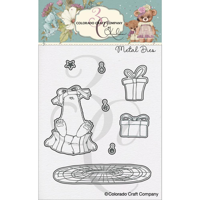 Colorado Craft Company Metal Die Set - Presents Bear - By Kris Lauren*