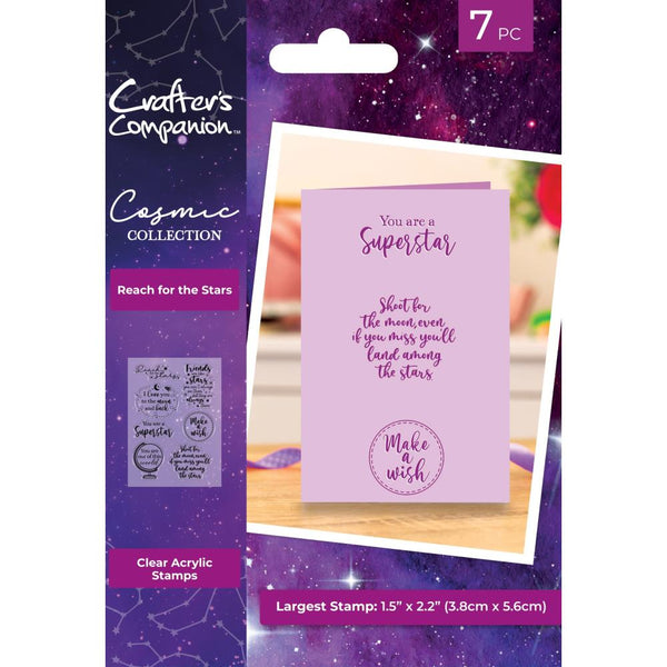 Crafter's Companion Cosmic Clear Acrylic Stamp Reach For The Stars*