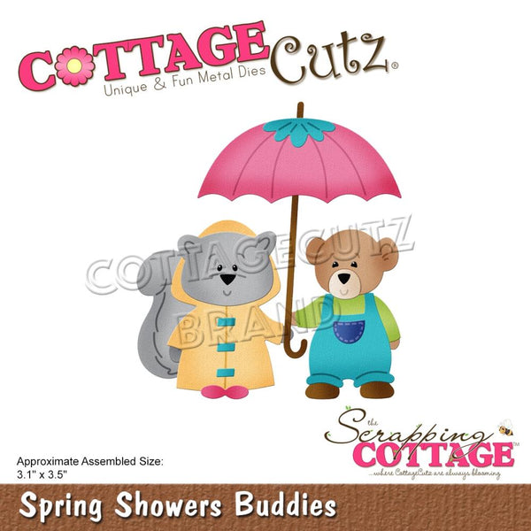 CottageCutz Dies - Spring Showers Buddies 3.1"x 3.5"*