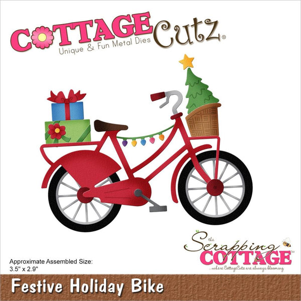 CottageCutz Dies - Festive Holiday Bike 3.5"x 2.9"