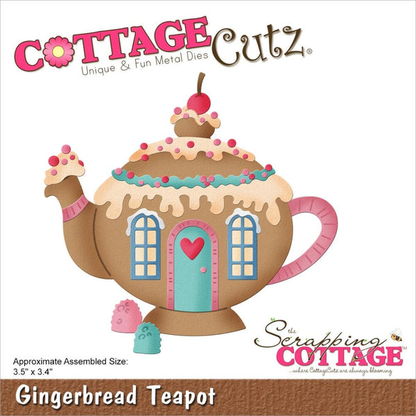 CottageCutz Dies -   Gingerbread Teapot 3.5"x 3.4"