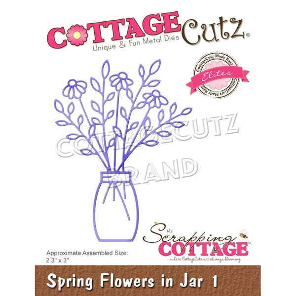 CottageCutz Elites Die - Spring Flowers In Jar 1 - 2.3"x 3"*