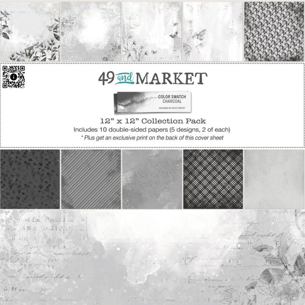 49 And Market Collection Pack 12"X12" Colour Swatch: Charcoal