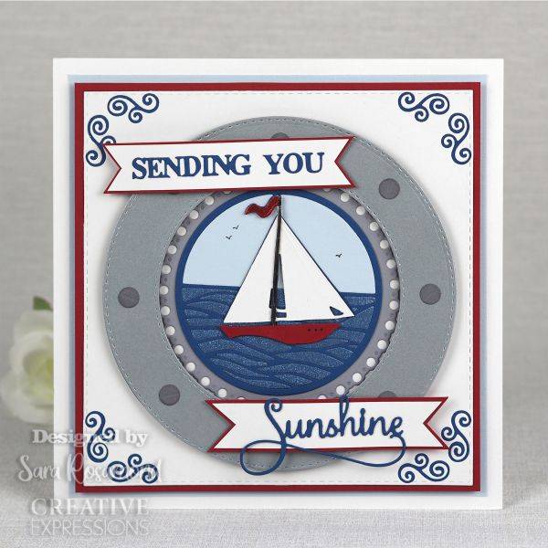 Creative Expressions Craft Dies By Sue Wilson - Stained Glass Collection - Beach Sailboat*