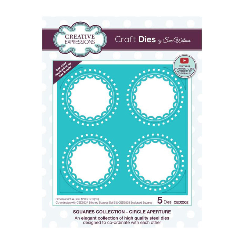 Creative Expressions Craft Dies By Sue Wilson - Square Collection - Circle Aperture*