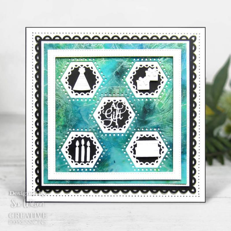 Creative Expressions Craft Dies By Sue Wilson - Square Collection - Hexagon Aperture