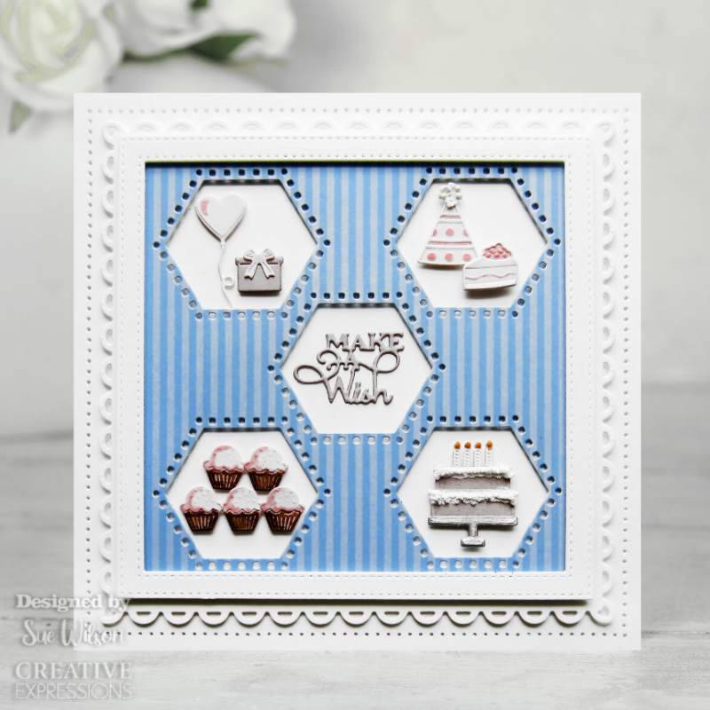 Creative Expressions Craft Dies By Sue Wilson - Square Collection - Hexagon Aperture