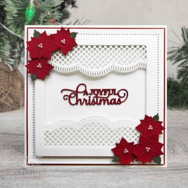 Creative Expressions Craft Dies By Sue Wilson - Festive Collection - Poinsettia Scalloped Border*