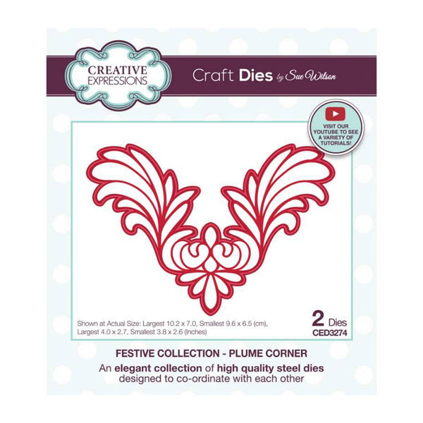 Creative Expressions Craft Dies By Sue Wilson - Festive Collection - Plume Corner*