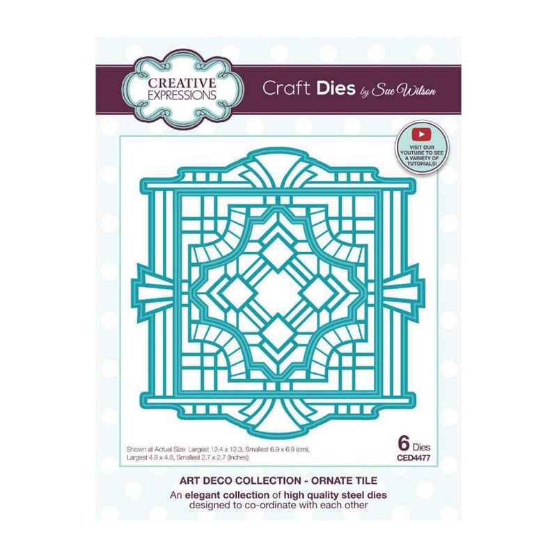 Creative Expressions Craft Dies By Sue Wilson - Art Deco Collection - Ornate Tile*