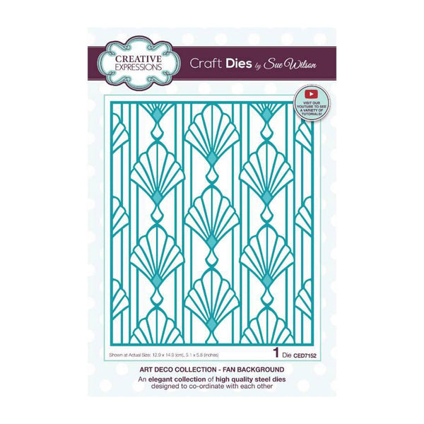 Creative Expressions Craft Dies By Sue Wilson - Art Deco Collection - Fan Background