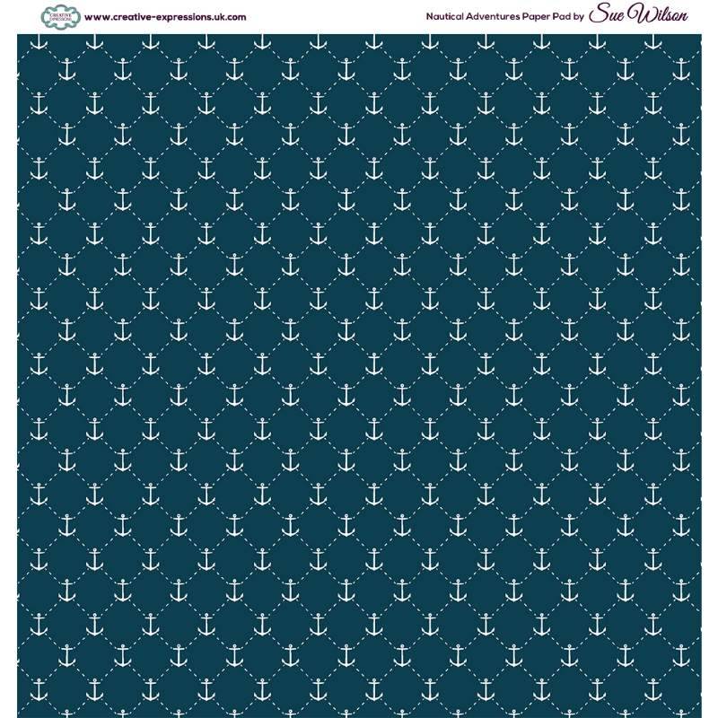 Creative Expressions Single-Sided Paper Pad By Sue Wilson 8"x 8" 24 Pack - Nautical Adventure*