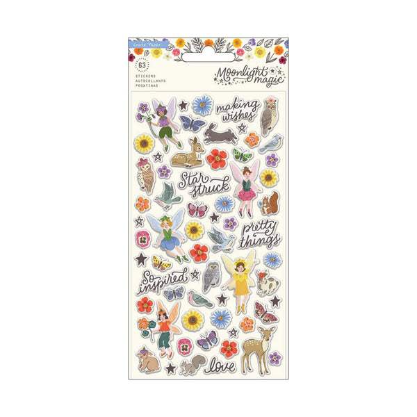 Crate Paper Moonlight Magic Stickers 63/Pkg - Puffy