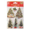 Little Birdie Christmas Sticker Embellishment 6 pack  Vintage Tree*