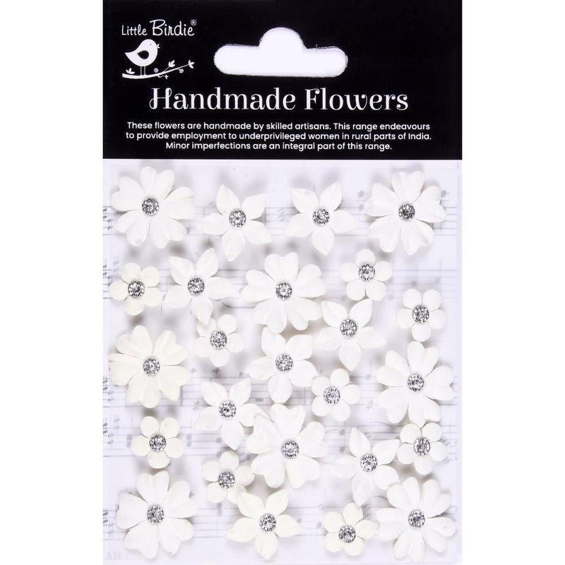 Little Birdie Karolina Paper Flowers 25/Pkg Ivory Pearl