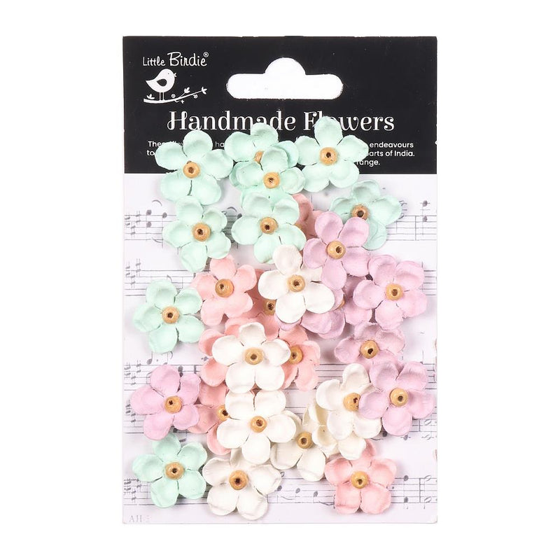 Little Birdie Beaded Blooms Paper Flowers 30/Pkg Fairy Garden