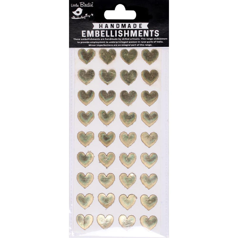 Little Birdie Sticker Sheet 36/Pkg Golden Hearts*