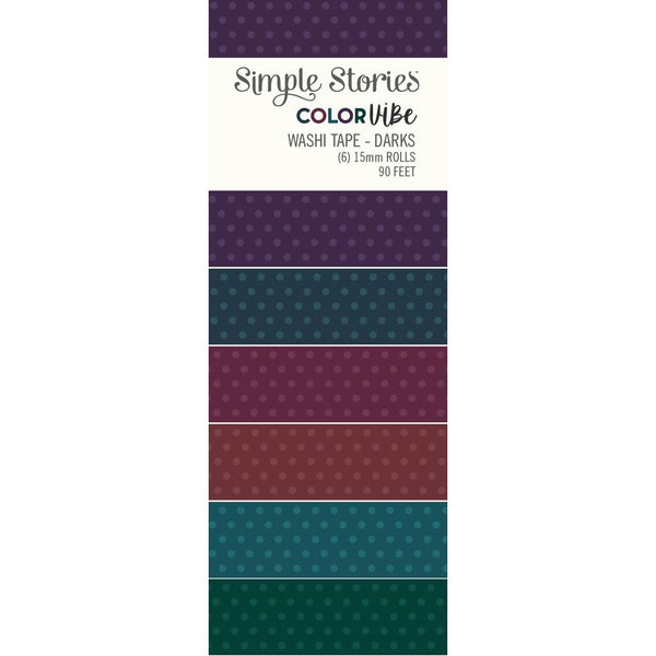 Simple Stories Colour Vibe Washi Tape 6pack Darks