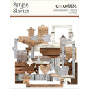 Simple Stories Colour Vibe Chipboard Bits & Pieces 120pack Woods