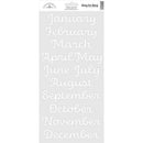 Doodlebug Day To Day Calendar Months - Cardstock Stickers 6"x13" White*