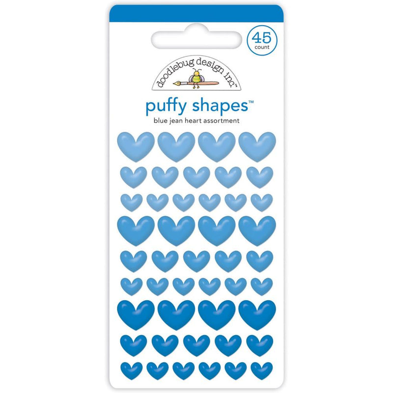 Doodlebug Puffy Stickers Blue Jean Heart*