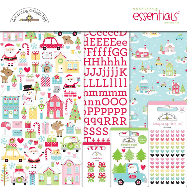 Doodlebug Essentials Page Kit 12"X12" Candy Cane Lane*