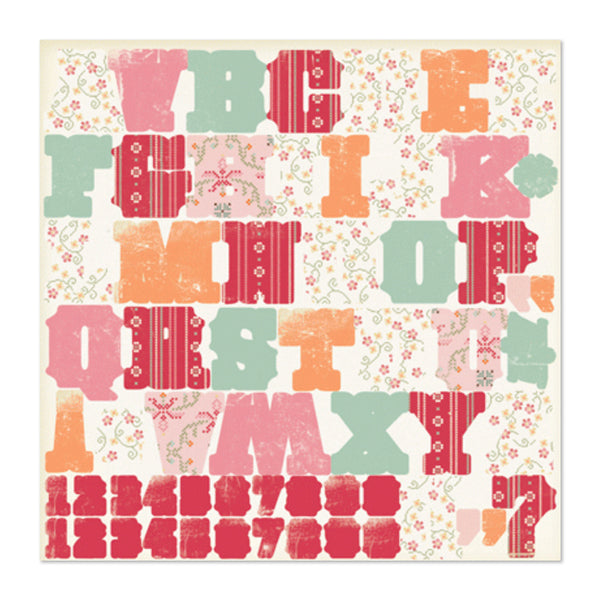 Cosmo Criket Sweet Mix: Die Cuts 12in x 12in - Alphabet*