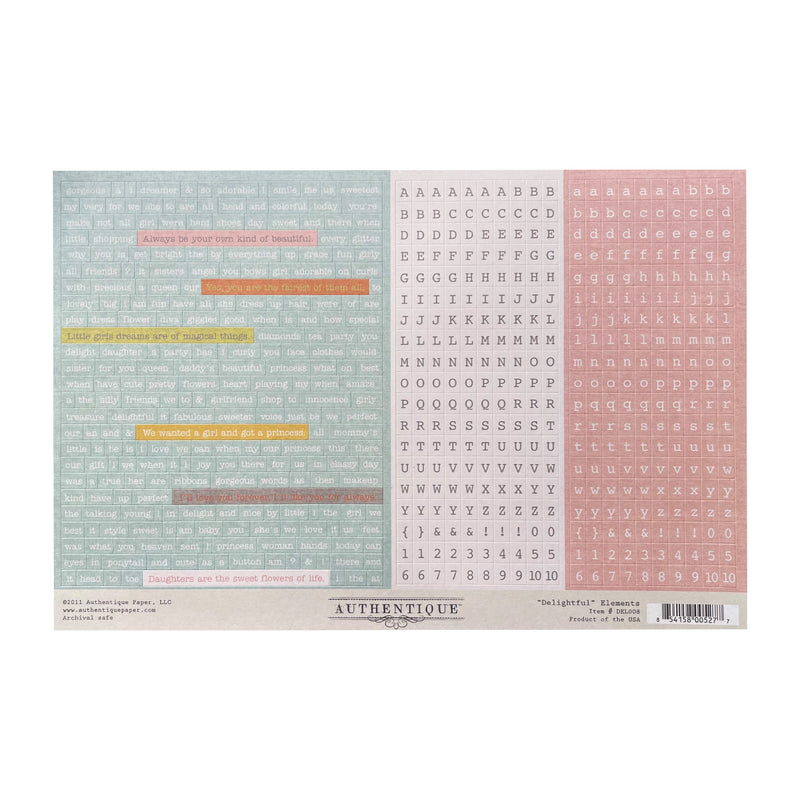 Authentique Cardstock Element Stickers - Delightful*