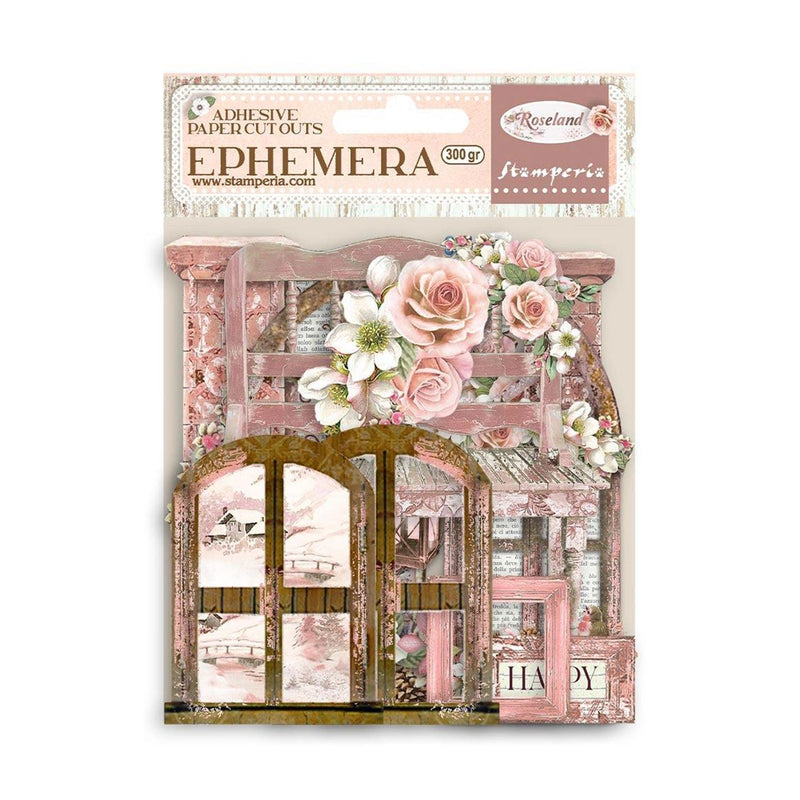 Stamperia Cardstock Ephemera Adhesive Paper Cut Outs - Roseland