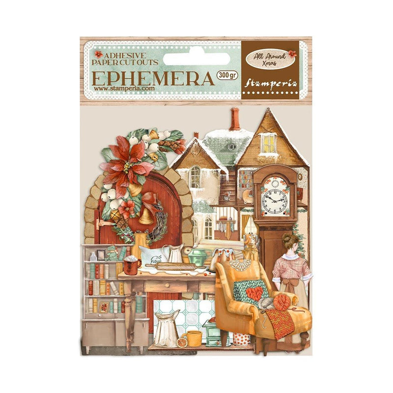 Stamperia Cardstock Ephemera Adhesive Paper Cut Outs - All Around Christmas*