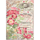 Stamperia Rice Paper Sheet A4 - Rose Parfum - Savon Creme