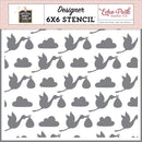 Echo Park Special Delivery Baby Girl Stencil 6"X6" Special Stork Delivery*
