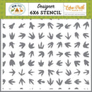 Echo Park Stencil 6"X6" Fossil Footprints, Dino-Mite*
