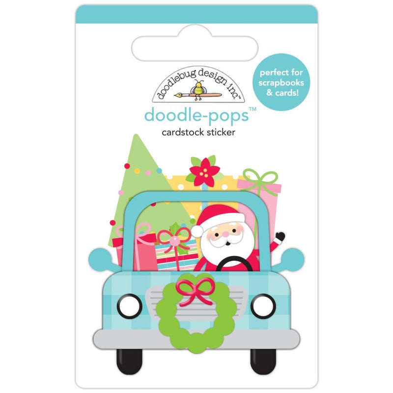 Doodlebug Doodle-Pops 3D Stickers Here Comes Santa