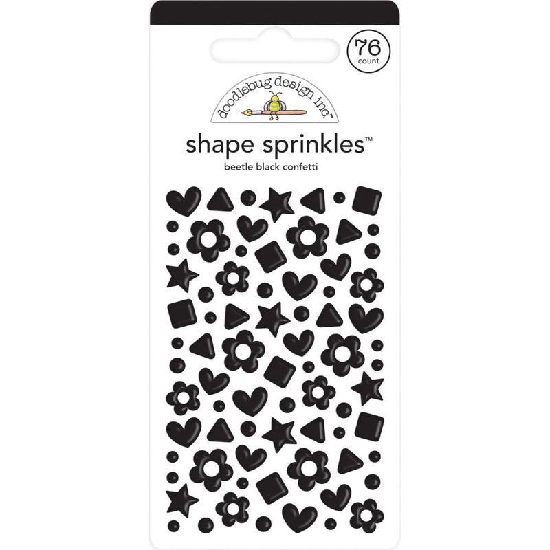 Doodlebug Sprinkles Adhesive Enamel Shapes - Beetle Black Confetti*