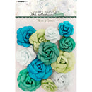 Studio Light Paper Flowers 12 pack  - Nr. 02, Blues & Greens*