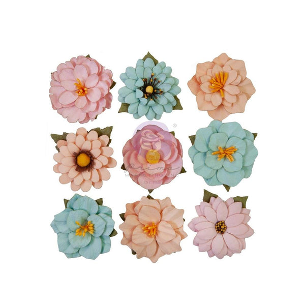 Prima Marketing Mulberry Paper Flowers  - Tea Lover/Peach Tea*