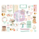 Prima Marketing Peach Tea By Frank Garcia Chipboard Stickers 44 pack - Shapes  with Foil Accents*